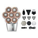 New Electric Shaver & Beard Trimmer – Rechargeable, Full-Body Washable, 7-Blade Self-Balding Hair Clipper