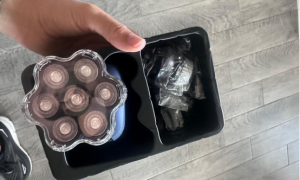 A handheld multi-blade head shaver set is displayed, with its user-friendly design simplifying grooming steps to fit minimalist daily grooming needs
